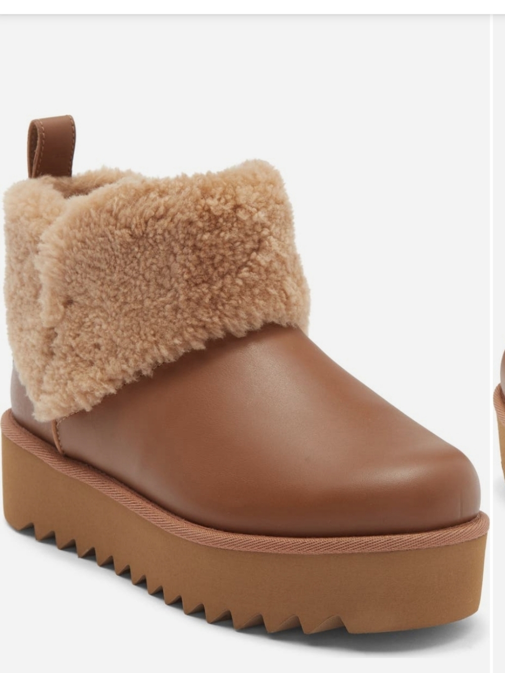 UGG Ultra Mini Alina Curled Genuine Shearling Platform Boot Designer Leather 208